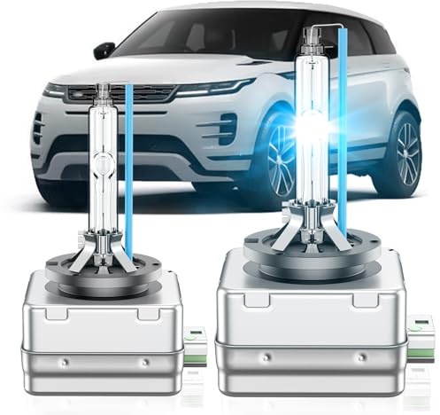SENROBO Fit for Land Rover 2010-2019 Range Rover Evoque Sport 2015-2019 Discovery Sport 2010-2015 LR4 D3S HID Xenon Headlight Bulbs, High Low Beam Light Bulb, 8000K White Blue, Pack of 2