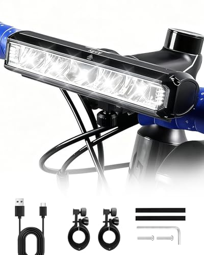 Bike Light 1800 Lumen Super Bright, USB-C Rechargeable Bicycle Headlight, IPX5 Waterproof Front Light for Night Riding, MTB, Road Cycling & Commuting