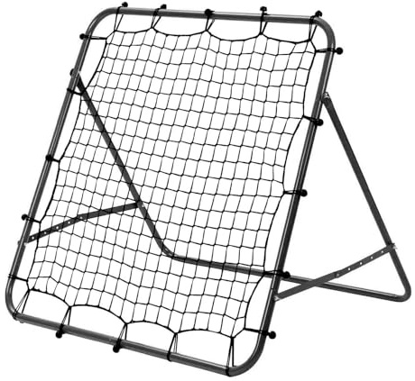 Rebound Netz 100×100 cm, verstellbare Rückprallwand (5 Winkel), faltbar & tragbar, Stabiler Stahlrahmen (Schwarz) – Trainingshilfe für Kinder & Jugendliche im Fußballtraining