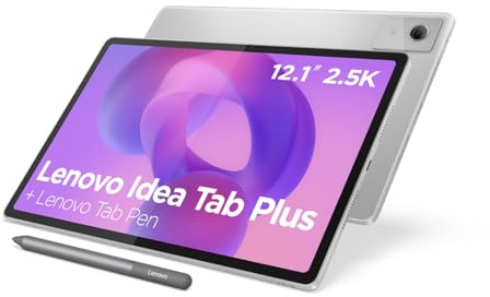 Lenovo Idea Tab Plus, 2.5K da 12.1 90Hz, Processore Mediatek Dimenity 6400, RAM 8GB, Memoria 256GB, WiFi 5, Tablet Android 15, Lenovo Tab Pen inclusa - Cloud Grey