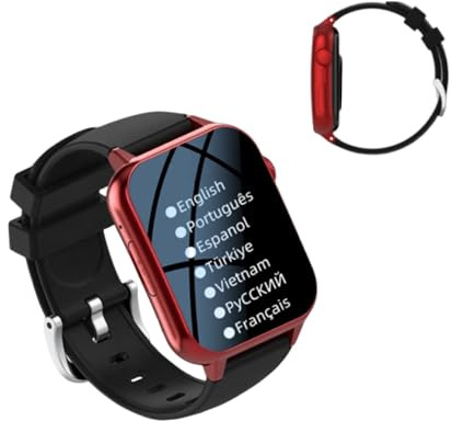 customty Senior Smart Watch with Fall Detection | SOS Emergency Call & GPS Tracking for Elderly | 2-Way Video Calling, Medication Reminders, IP67 Waterproof | Compatible with iOS & Android (Red)