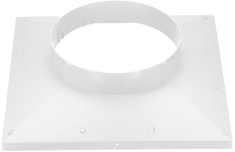 PATIKIL Flangia Di Collegamento Per Condotti Da 330 A 200 Mm, Piastra A Parete Ventilazione Asciugatrice Plastica Quadrata A Rotonda Per Sistemi Di Riscaldamento Raffreddamento, Bianco