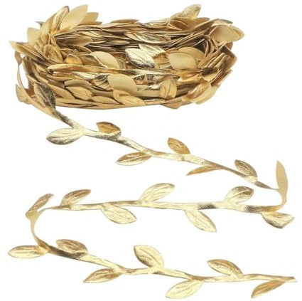10M Streifen Geschenkband Goldene Blätter Künstliche Ranke Girlande | Hausgarten, Hochzeit, Handwerk, Festival Party, Dekoration, Flexibel, Farbecht, Wasserdicht, Vielseitig, Leuchtend
