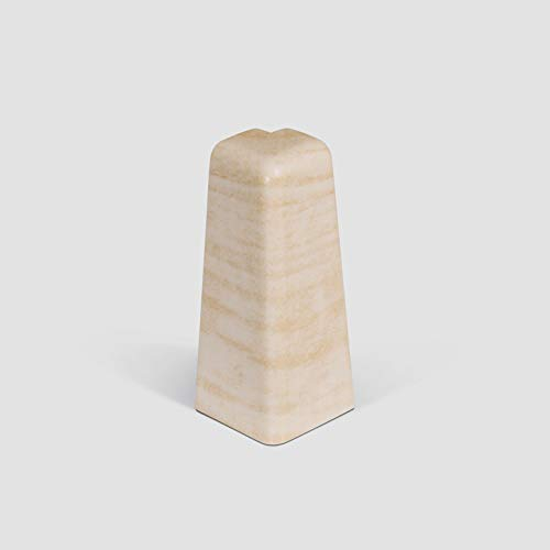 EGGER Außenecke Sockelleiste Eiche creme für einfache Montage von 60mm Laminat Fußleisten | Inhalt 2 Stück | Kunststoff robust | Holz Optik beige sand