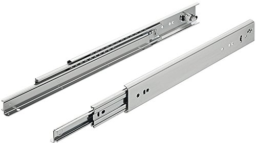 Gedotec Schubladenschiene Schwerlast-Vollauszug 600 mm mit Selbsteinzug für aufliegende Montage - KTAS | Tragkraft bis 230 kg | Stahl verzinkt | 1 Paar - Auszüge für schwere Holz-Schubkästen