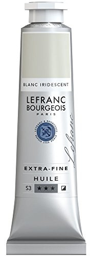 Lefranc Bourgeois 405149 extra feine Ölfarbe in Künstlerqualität aus hochwertigen Pigmenten, lebendige Farben, hohe Lichtechtheit, 40ml Tube - Irisierendes Weiß