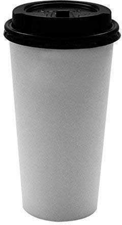 We Can Source It Ltd - 1000 x 8oz White Paper Single Walled Coffee Cups & Black SIP LIDS