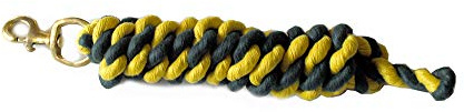 Rhinegold Doppelseil, 0, Baumwoll-Führstrick., grün/gelb, Einheitsgröße