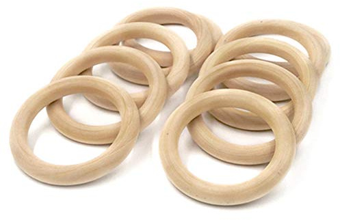 Egurs Holzring 20 Stück Natur Holz Ringe Holzkreise 45mm