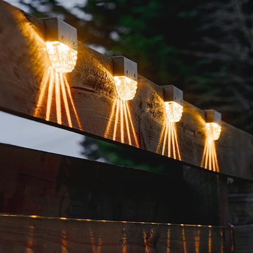 Garden Mile® Set di 4 luci da parete quadrate a LED, colore nero, luce solare di sicurezza da parete, impermeabile, porta anteriore, giardino, garage, recinzione, illuminazione esterna