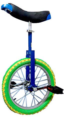 Einrad,360 Grad Drehbar Akrobatik Balance Radfahren Heimtrainer,Verstellbarer Konturierter Ergonomischer Sattel FüR AnfäNger / 18 Zoll/Blau