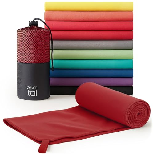 Blumtal Toalla de Microfibra 140x70 cm - Secado Rápido para Gimnasio y Deporte - Rojo
