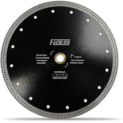 FACHLICH Diamant Trennscheibe 180MM mit Mesh Turbo Rim Segment Schneiden Fliesen Keramik Granit Marmor