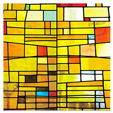 Siunwdiy Fensterfolie Blickdicht Motiv,Glasmalerei Dekofolie Privatsphäre Sichtschutzfolie Statisch haftenden Glasaufkleber Ohne Klebstoff Milchglasfolie,H,80x180cm