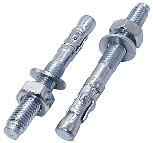 SKIR'CO (10 piezas) Anclajes de cuña M12 x 90 mm, clavijas de metal, fijación de mampostería de anclaje de perno, anclaje de expansión de hormigón