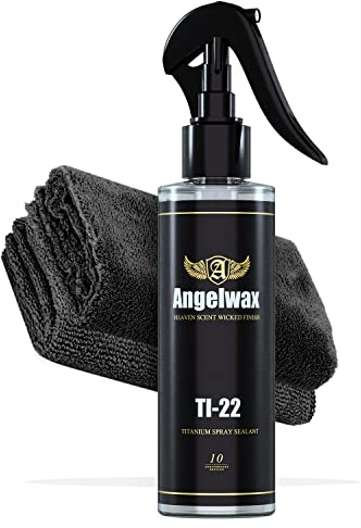 Lack Versiegelung Bundle: Angelwax Ti-22 Titanium Spray Sealant 0,25L + detailmate Edgeless Mikrofasertuch 550GSM + detailmate Premium Microfasertuch 320GSM