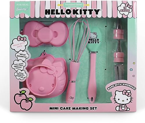 Handstand Kitchen Hello Kitty Kuchen-Backset mit Kitty Gesicht und Schleife Mini-Kuchenformen und mehr