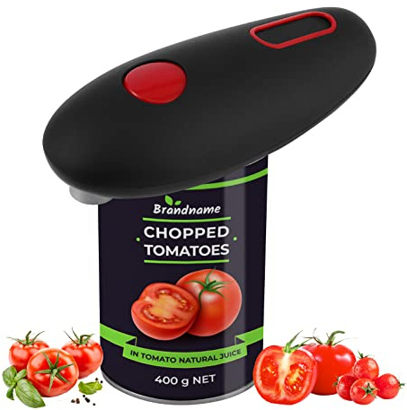Electric Can Opener Safe One-Touch Operation Tin Opener for Arthritis, Smooth Edge Automatic Can Opener Battery Powered, Portable Electric Tin Opener for Kitchen Restaurant(Black)