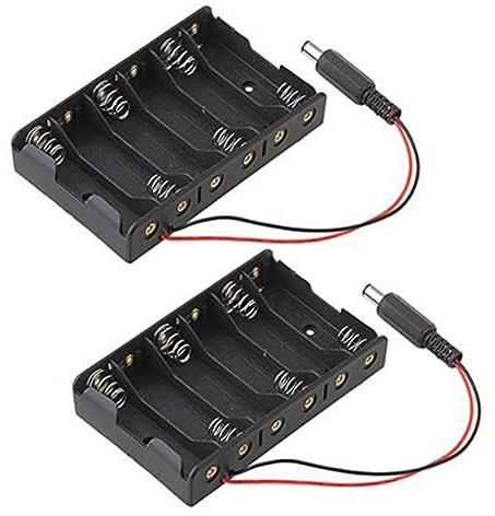 Mobestech Batteriväska Med Sladdar 2 St Låda 6 Aa Batteriväska Mikrodator Med Bly