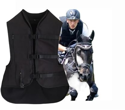 KNORRS Chaleco Ligero Con Airbag Ecuestre Chaqueta De Montar for Niños (cartucho De Tinta Con Capacidad De 60CC, Cartucho De Tinta Sin CO2) (Color : Black, Size : X-Large)