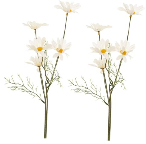 OUNONA 6st Blumenarrangement Künstliche Chrysantheme Gefälschte Gänseblümchen Hochzeitshintergrund Getrocknete Blumen Künstlicher Hochzeitsstrauß Hollandaise Weiß Kleines Gänseblümchen