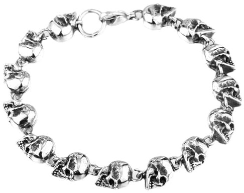 Kawailay Schädel Armband Gothic Punk Totenkopf Armreif Rock Biker Totenkopf Armkettefür Herren