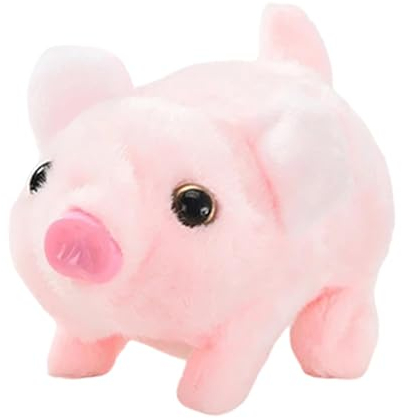 Sharplace Plüschtier Schwein, elektronisches Spielzeug, Schweinchen, lebensechtes interaktives Ferkel-Haustierspielzeug mit Geräuschen und Bewegungen für, ROSA