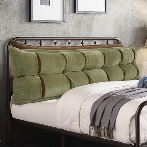 Johnear 2 Packungen Rückenkissen für Sofa Rückenlehne Bett Lesekissen, Bücherkissen Großes Lendenkissen Kopfteil Bett Kopfkissen Wandkissen Beinkissen (Orange grün，200cm)