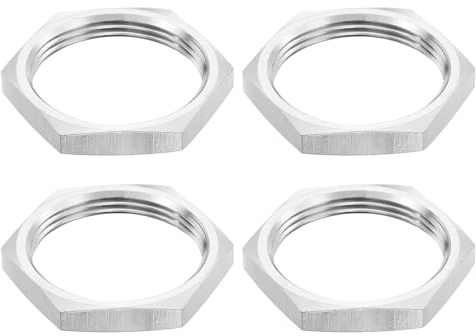 sourcing map G1-1/2 Pipe Fitting Hex Thin Lock Nut, Locknut Female Fastening for Plumbing, 304 Stainless Steel 4Pcs