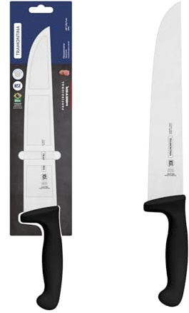 Tramontina - Couteau de boucher professionnel 26cm. Inox et polypropylene | Inox, Polypropylène
