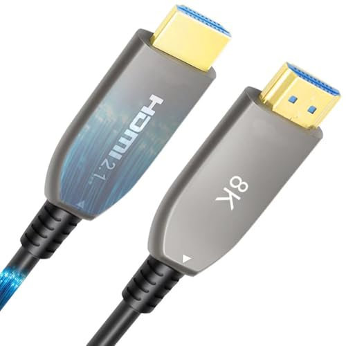 Elfcam® - Cavo HDMI 2.1 a fibra ottica Multimode OM3, cavo HDMI Ultra supporta 48 Gbps 8K@60Hz 4K@120Hz HDR dinamico HDCP 2.2 e 2.3 eARC, compatibile con X-box e monitor HDTV, 7M