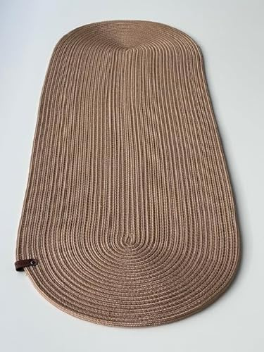 Hochwertige Seyila Tischdecke/Runner aus Jute und Baumwollseil geflochten, Tischset, Untersetzer, waschbar, rutschfest, für Küche, Esstisch oder als Home Dekoration, Läufer,Mitteldecke (Jute Natur)