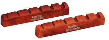 Guyker BTR5469 Knochenmuttern für Bassgitarre, 6 Saiten, flacher Boden, vorgeschlitzt, Ersatzteile, Zubehör für PB JB Precision Bass Jazz Bass, Rot, 54 x 6 x 9 mm