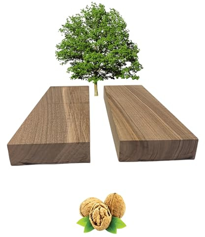 ARMLAZER Bastoncino di noce, bianco di legno di noce, piallato su quattro lati bastone di legno di noce, bianco di legno scuro per il prodotto Fai Da Te (2 pezzi 3x10x30)