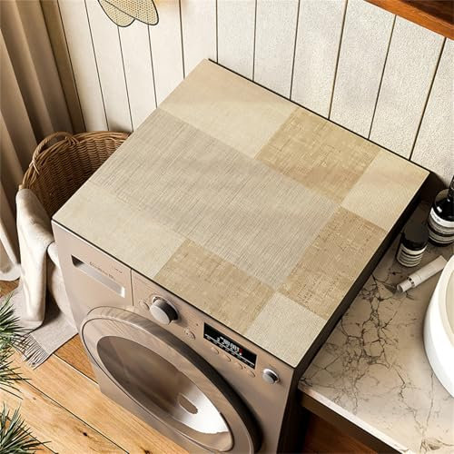 Highdi Housse de Protection pour Machine à Laver Top Design Moderne,Coussin de Machine à Laver Antidérapant Housse de Machine à Laver pour Machine à Laver Ou Sèche-Linge (Marron,60x60cm)