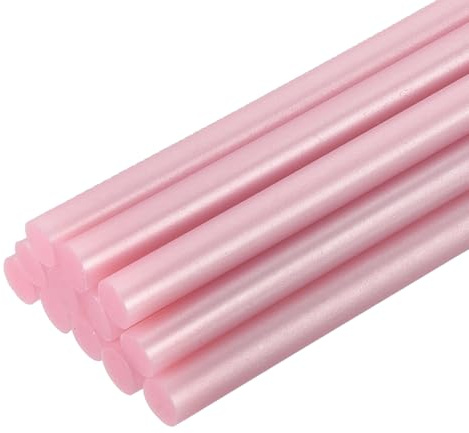 QUARKZMAN 12 Stück Heißklebestifte 7mm x 100mm Mini Heißklebesticks Heißklebepistole Heißkleber Klebestifte Glue Klebesticks für Repartur Bastel Dekoratiion DIY Handwerk Metallic-Pink