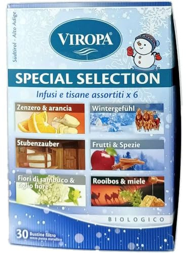 VÌROPA Special Selection - Infusi e Tisane Assortiti (30 Bustine Filtro) - Zenzero & Arancia, Wintergefugl, Stubenzauber, Frutti & Spezie, Fiori di Sambuco & Tiglio Fiore, Rooibos & Miele