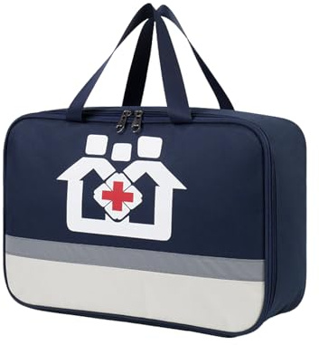QIUPFGUT Borsa per medicinali, borsa impermeabile di primo soccorso, grande capacità borsa medica di emergenza, Mini Kit di Pronto Portatile Per Casa Ufficio Auto Viaggi(blu scuro)