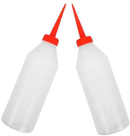 Artibetter 2pcs Plastic Oil Squeeze Bottles Oil Dispenser for Sewing Machine Motor Red Spout Applicator for Embroidery Machine Injection