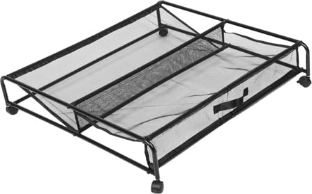 MUELODSIC Zapatero Metálico Con Ruedas Para Debajo Cama, Organizador De Almacenamiento Transpirable, Contenedor Que Ahorra Espacio Para Zapatos y Ropa, Uso Doméstico, Diseño Compacto Con Malla