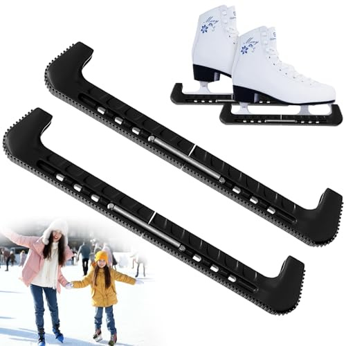 Kufenschoner Eiskunstlauf Schlittschuhe Kufenschoner Schlittschuhe Schwarze Verstellbarer Schlittschuh Schutz Schlittschuhe Schoner Eiskunstlauf Zubehör für Hockeyschlittschuhe,1 Paar(32*6*2cm)