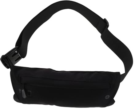 HOODANCOS Adjustable Outdoor Running Waist Pack with Crossbody Strap for Men Women Lightweight Handsfree Phone Bag for Hiking Jogging Cycling One Chest and Waist Belt in Black