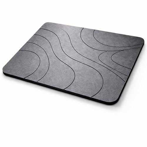 VERADGROUP® Alfombra Diatomita Baño Antideslizante | Alfombra baño diatomita Ducha Secado Rápido | Alfombra Cocina y Baño Premium | Bath Mat de Piedra Natural (Gris Piedra Elegante)