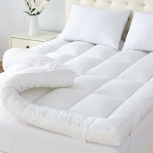 WhatsBedding 5 Inch Memory Foam Mattress Topper Queen for Back Pain Relief, Filled with Breathable Memory Foam, Soft Fluffy Supportive Bed Mattress Topper, 80x60x5 in