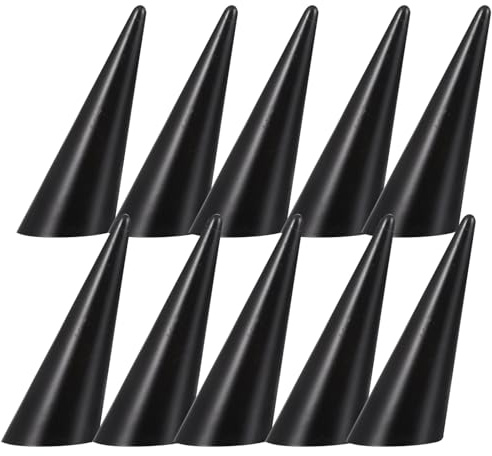 JOINPAYA Présentoir à Bagues Forme Conique Solide et Professionnel Noir en Acrylique 10 Pièces de pour Décoration de Chambre et Rangement de Bijoux pour Décoration Chambre et Rangement Bijoux