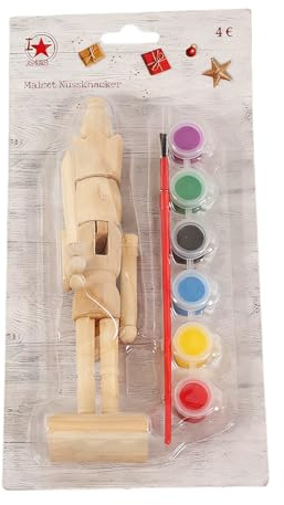 Schiaccianoci incompiuto – Decorazione natalizia in legno da 17,8 cm – Figura decorativa da scrivania | per bambini, adolescenti, artigiani, insegnanti, decoratori, famiglia, bomboniere, progetti