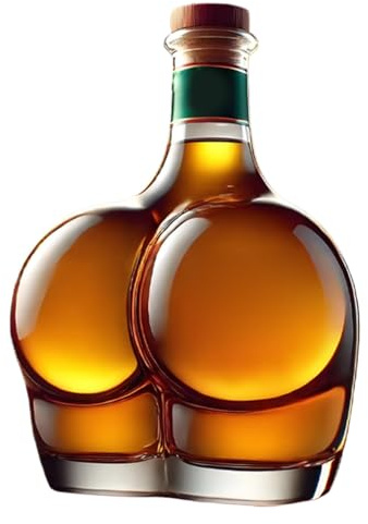 Botella de licor, diseño de vidrio, 300 ml, decantador de whisky, botella de bourbon, decoración del hogar, para fiesta de cumpleaños y exhibición de bar de oficina