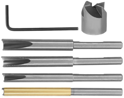 Didiseaon Juego de Recortadoras de Molino Ejes de Corte Piloto de Metal y Sistema de Recorte de Pluma para Carpintería en Torneado de Madera Acero de Alto Carbono