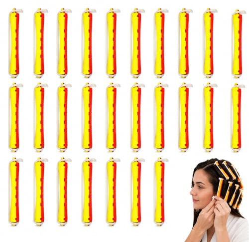 Wcawnlt 24 Pièces Bigoudis Permanents, Kit Pour Permanente Cheveux Sans Chaleur, Bigoudis Cheveux Pour Frange Pointes Et Boucles Naturelles