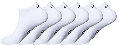 Umbro Calcetines Tobilleros Hombre y Mujer 43-46, Algodón Pack de 6, Blanco